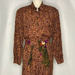 Vintage 90s Jumpsuit Jacket Set 10 Petite Leopard